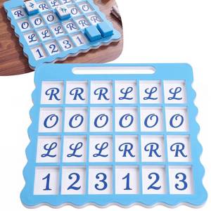 lot 20257 image: Teyva Daily Mahjong Solo Practice Board Portable Practice Board Solo Play American Mahjong Training Tool with 24 Card Slots Game Training Aid(Blue) (A,1,2,3 Design)
