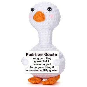 lot 20262 image: Mini Goose Teen Girl Gifts Trendy Stuff, Birthday Back to School Gift for Student Women Christmas Silly Goose Gifts for Friends Positive Crochet Animals Appreciation Gift for Nurse Teacher Coworker