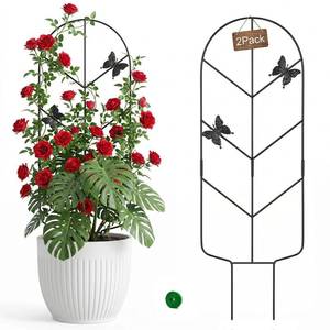 lot 20263 image: 2 Pack 30 Metal Plant Trellis for Climbing Plants Indoor Outdoor