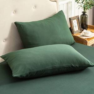 lot 20278 image: PURE ERA Jersey Knit Pillow Cases Solid Forest Green King