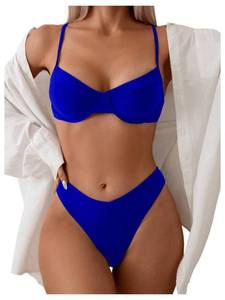 lot 20288 image: SweatyRocks Women 2 Piece Bikini Set High Waist Push Up Underwire Swimsuit Medium