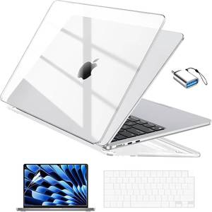 lot 20298 image: EooCoo for MacBook Air 13 inch Case M5M4M3M2 2026-2022, Crystal Clear