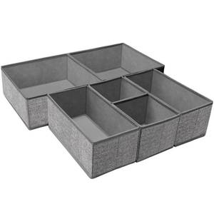 lot 20299 image: Criusia Foldable Underwear Drawer Organizer, Closet Dividers, Storage Box for Clothes, Socks (6 Bins, Gray)