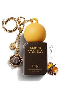 lot 20307 image: PUREU Amber Vanilla Pheromone Perfume Oil for Women, Long Lasting Extrait de Parfum Roll On with Clip-on Keychain, Alcohol Free Portable Travel Size Fragrance for Date Night & On-the-Go, 0.34 Fl OZ