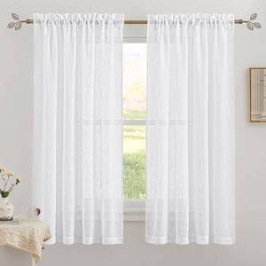 lot 20311 image: RYB HOME White Sheer Curtains 72 inches for Home Office