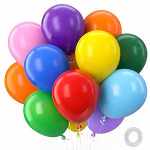 lot 20320 image: Patimate Rainbow Colorful Balloons Assorted Colors 100 Pack 12 Inch