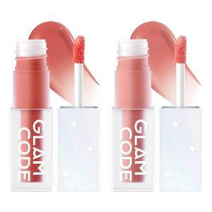 lot 20321 image: Glam Code Liquid Blush, Long Lasting Natural Dewy Glow, Buildable Lightweight Silky Smooth Blush Makeup Cheek Tint with Vitamin E, 2 Pack, 0.10 fl oz Each (Total 0.20 fl oz) - #01
