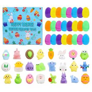 lot 20325 image: Easter Egg Fillers - 24 Pack Kawaii Mochi Squishy Toys for Easter Basket Stuffers, Mini Cute Squishies Squeeze Toy Party Favors, Easter Gifts for Kids Classroom Prizes School Rewards (EasterEggs)