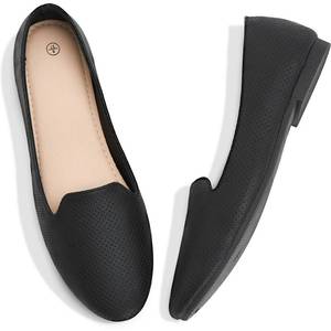 lot 20326 image: MEFOUND Ballet Flats Shoes for Women Dress Shoes Comfortable Dressy Casual Business Slip on Shoes Loafers��Black.US8.5��