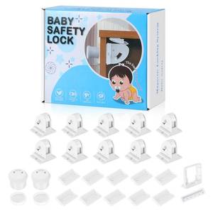 lot 20336 image: 10 Pack Magnetic Cabinet Locks for Child Safety, Drawer Locks Baby Proofing