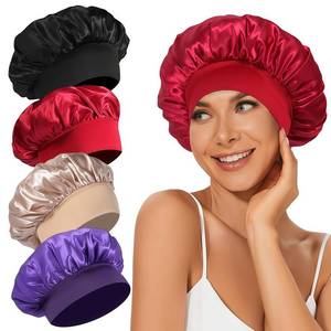 lot 20345 image: LEADUWAY 4Pcs Satin Bonnet Silk Bonnet, Hair Bonnet for Sleeping