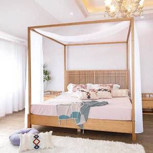 lot 20349 image: Linentalks White Canopy Bed Scarf for Queen & Full Bed, Luxury Queen Canopy Bed Curtains, White Canopy Bed Drapes, Four Post Bed Canopy Drapes, Sheer Bed Canopy Scarf 1 PC 52X228 Bed Tulle Canopy