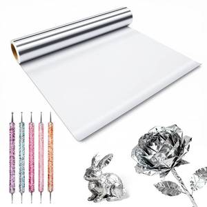 lot 20351 image: Aluminum Metal Crafts DIY Foil Roll with Tools, 12 Inch x 20 ft 0.07 mm Thick, Craft foil for and Crafting Projects ��Silver��