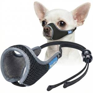 lot 20353 image: One-Pull Adjustable Dog Muzzle for Small Dogs, No Size Guessing, Soft Comfort Fit, Allows Panting & Drinking, Prevents Biting, Size 0 (Snout Length 0.9��1.4)