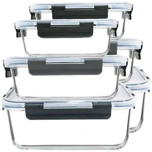lot 1022 image: M MCIRCO 6-Pack Glass Food Storage Containers with Lids