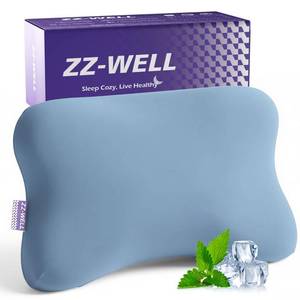 lot 1024 image: ZZ-WELL Side Sleeper Cervical Pillow Memory Foam Blue