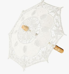 lot 2224 image: Pissente White Wedding Lace Parasol Umbrella, 6 pack