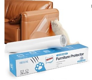 lot 12011 image: OBSEDE Cat Scratch Furniture Protector Film Roll 11.8x196.8