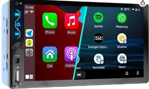 lot 19407 image: Leadfan Car Stereo HD Display Apple CarPlay Android Auto Bluetooth