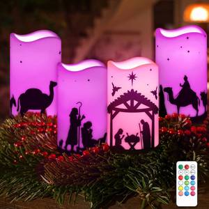 lot 1068 image: Leinuosen 4-Pack Advent LED Candles with Remote