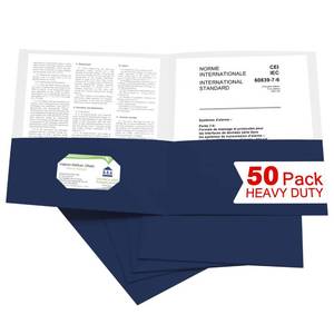 lot 1078 image: Zzrywuty Two Pocket File Folders with Business Card Slot, 50 Pack