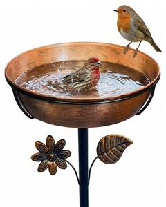 lot 1107 image: OUISJYER 12 Metal Bird Bath with 5-Prong Stake