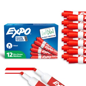 lot 2386 image: Expo Dry Erase Markers Chisel Tip Red 12 Count