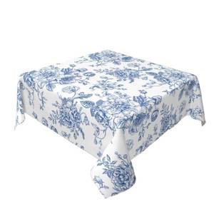 lot 2390 image: GOLIANDA Blue Floral Round Tablecloth 60x60 Inch