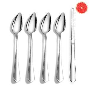 lot 2413 image: Berglander Grapefruit Spoons Serrated Edge 5-Piece Set