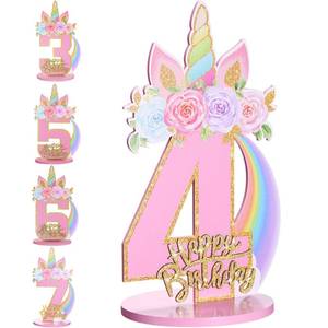 lot 2418 image: MiniInflat Unicorn Number 4 Birthday Table Decoration