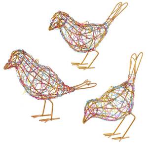 lot 2441 image: TYLOO Metal Bird Statue Sculpture Set - 3 Poses