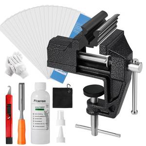 lot 2443 image: Fitense Golf Grip Kit with Vise Clamp, Solvent, and Tape