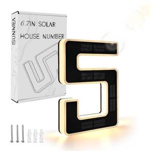 lot 2470 image: ISUNMEA Solar LED House Numbers 6.7 Inch