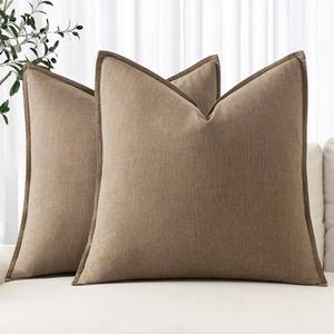 lot 3362 image: MIULEE Decorative Linen Euro Sham Pillow Covers 24x24 Khaki