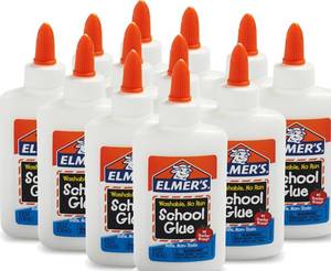 lot 3378 image: Elmers Liquid School Glue, White, 4 oz, 12 Count
