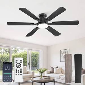 lot 3383 image: Fanbulous 52 Inch Flush Mount Ceiling Fan with LED
