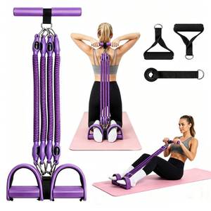 lot 3400 image: CDUYEH Pedal Resistance Band Set with Handles 25-100 LBS