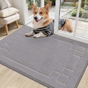 lot 4284 image: BEQHAUSE Door Mat 24 x 36 Non-Slip Light Grey