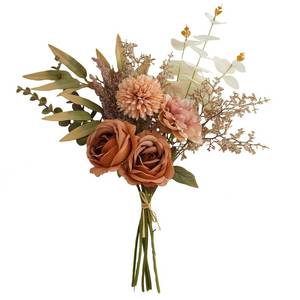 lot 4336 image: AELFFCES Artificial Flower Bouquet 18.5 Inch Orange