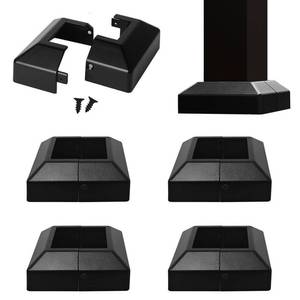 lot 4338 image: BH Railing Aluminum Post Base Cover 3 Square Black (4)