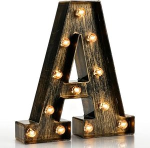 lot 4366 image: Pooqla Vintage Light Up Letter A Marquee Sign