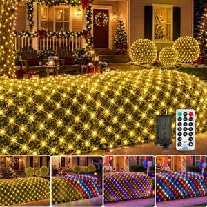 lot 4374 image: HELESIN Net Light 200LED 10FT x 6.6FT 11 Mode Remote