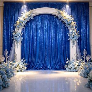 lot 4376 image: ShinyBeauty Royal Blue Sequin Backdrop 4x8ft