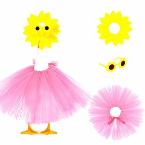 lot 4385 image: BAISUYANG Porch Goose Outfit Set Pink Tutu Skirt 17in