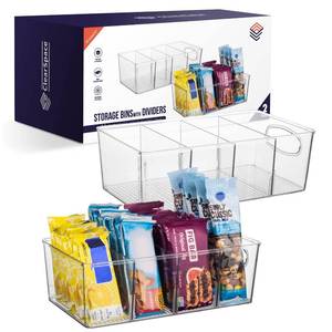 lot 5802 image: ClearSpace Pantry Organizer Bins 2-Pack with Dividers