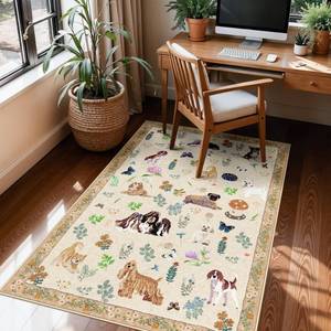 lot 5803 image: HY HAO YUN LAI Machine Washable Area Rug 3x4 Beige
