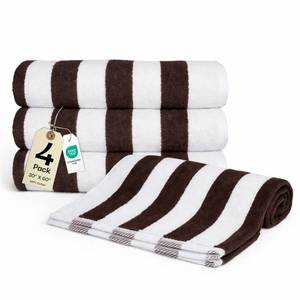 lot 5804 image: Salt Earth Beach Towels 4 Pack 30x60 Coffee Brown