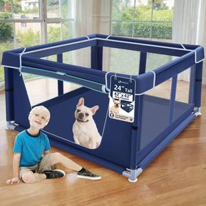 lot 5809 image: XVISHX 42x42 Inch Puppy Playpen with Gate