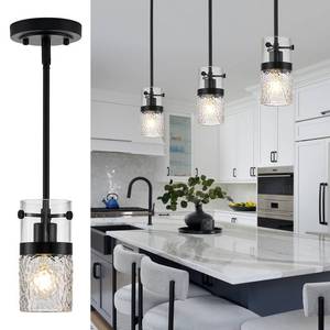 lot 5810 image: Kackae Glass Pendant Light Fixture 3-Pack  Retail $139.99
