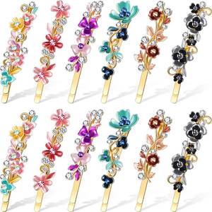 lot 6102 image: WILLBOND 12-Piece Vintage Flower Hair Pins Gold Tone